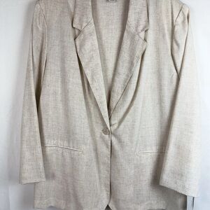 Sag Harbor VTG Linen Blend Beige single Button Blazer Size/20W OLD money NWT